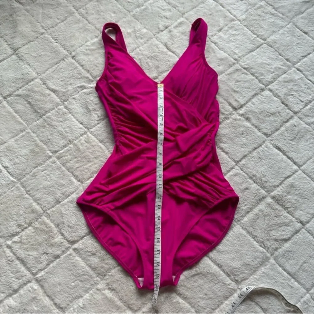 Gottex | Magenta Lattice Surplice One Piece Swimsuit | Size 12